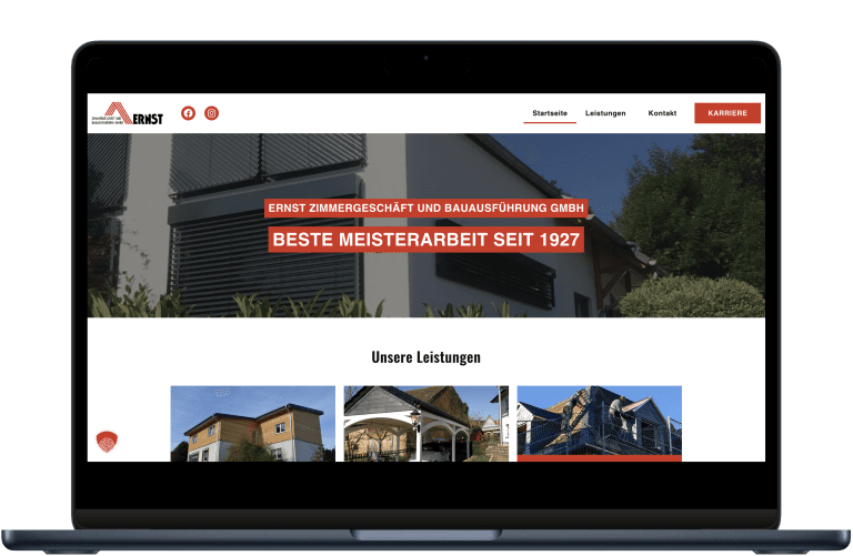 Website der Ernst GmbH